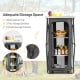 Folding camping storage cabinet with breathable mesh and wide cabinet top, perfect for organizing food and drinks.
